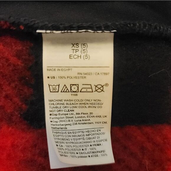 Old Navy Boys Hooded Plaid Jacket Black And Red - Picture 12 of 12